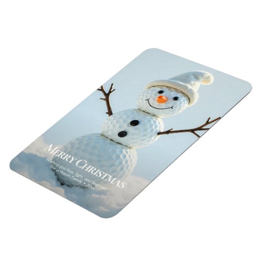 Kerst Golf Ball Snowman Magneet (Linkerzijde)