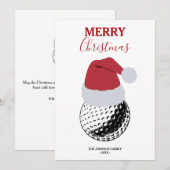 Kerst Golf Ball Sport Aangepaste naam Feestdagenkaart (Voorkant / Achterkant)