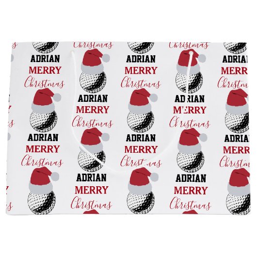 Kerst Golf Ball Sport Aangepaste naam Groot Cadeauzakje (Voorkant)