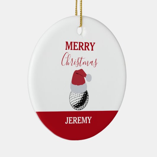 Kerst Golf Ball Sport Aangepaste naam Keramisch Ornament (Rechts)