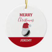 Kerst Golf Ball Sport Aangepaste naam Keramisch Ornament (Voorkant)