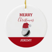 Kerst Golf Ball Sport Aangepaste naam Keramisch Ornament (Achterkant)