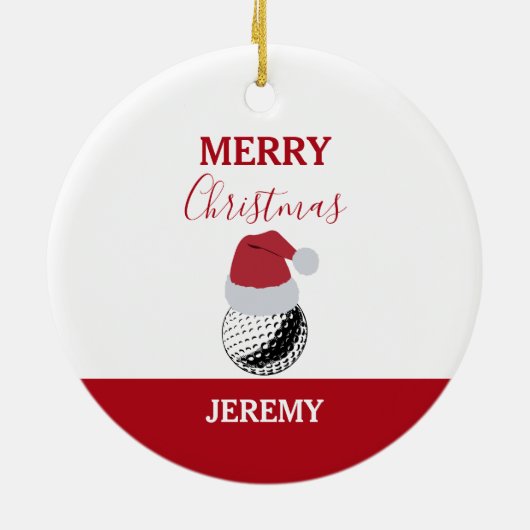 Kerst Golf Ball Sport Aangepaste naam Keramisch Ornament (Achterkant)