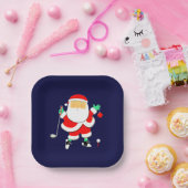 Kerst Golf Feest Papieren Bordje (Feest)