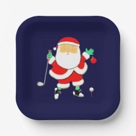 Kerst Golf Feest Papieren Bordje