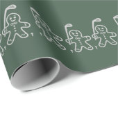 Kerst Golf Gingerbread Man Golfen Cadeaupapier (Rol Hoek)