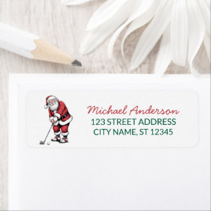 Kerst Golf Golfer kerstman Retouradres   Etiket