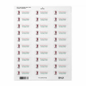 Kerst Golf Golfer kerstman Retouradres Etiket (Full Sheet)