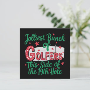 Kerst Golf Grappig Blijste Stel Golfers Feestdagenkaart