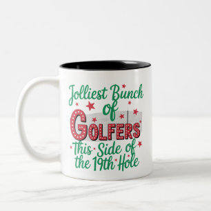 Kerst Golf Grappig Jolligste Bende Golfers Tweekleurige Koffiemok