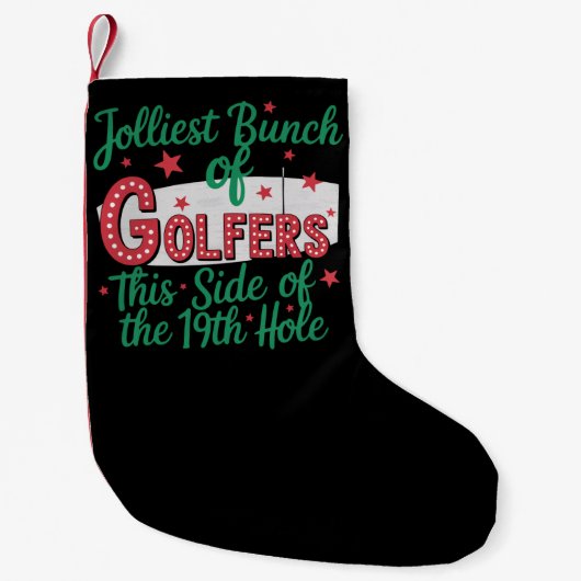 Kerst Golf Grappig Vrolijkste Stel Golfers Kleine Kerstsok (Voorkant)