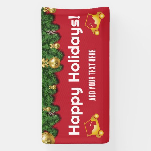 Kerst golf karretje parade banner (Verticaal)