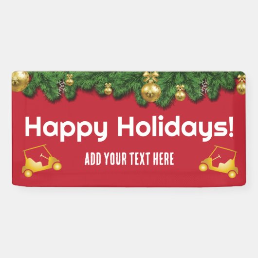 Kerst golf karretje parade banner (Horizontaal)