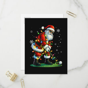 Kerst Golf Kerstman Golfer Kerstmis Grappig Uitnodiging Briefkaart
