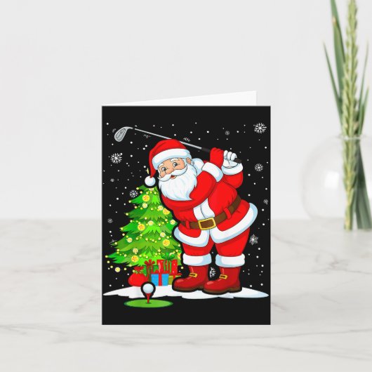 Kerst Golf Kerstman Golfer Kerstmis Grappige Kerst Kaart (Voorkant)