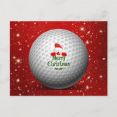Kerst Golf Kerstman Ontwerp Vakantie Ansichtkaart Feestdagenkaart (Voorkant)