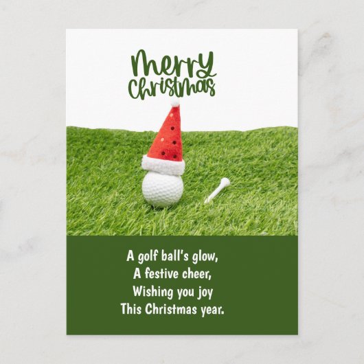 Kerst golf met golfbal feestdagenkaart (Voorkant)