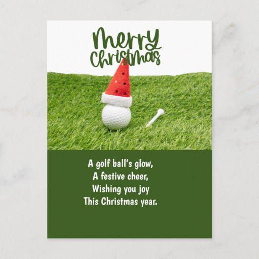 Kerst golf met golfbal feestdagenkaart (Voorkant)