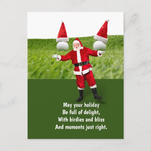 Kerst golf met golfbal feestdagenkaart (Voorkant)
