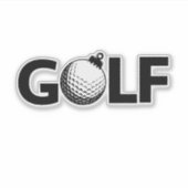 Kerst Golf Ornament Klassiek Sticker (Voorkant)