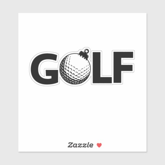 Kerst Golf Ornament Klassiek Sticker (Vel)