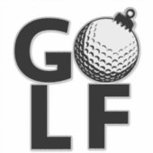 Kerst Golf Ornament Sticker (Voorkant)