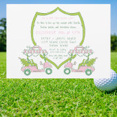 Kerst Golf Party Roze Golf Carts Groene Crest Kaart