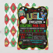 Kerst Golf Party uitnodiging (Voorkant / Achterkant)