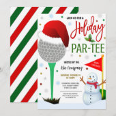 Kerst Golf Party uitnodiging (Voorkant / Achterkant)