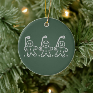 Kerst Golf Peperkoek Man Golfen Keramisch Ornament