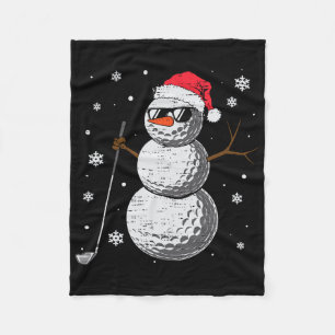Kerst Golf Sneeuwman Hoed Kerstman Xmas Golfer Her Fleece Deken