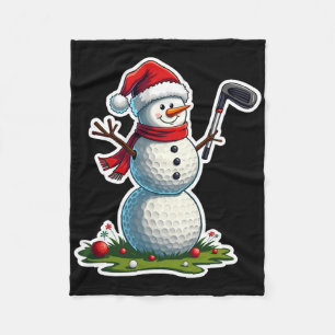 Kerst Golf Sneeuwman Kerstman Hoed Grappige Golf L Fleece Deken