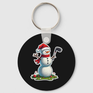Kerst Golf Sneeuwman Kerstman Hoed Grappige Golf L Sleutelhanger