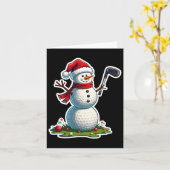 Kerst Golf Snowman Santa Hat Grappige Golf Lover Kaart (Gele Bloem)