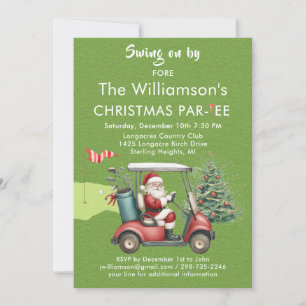 Kerst Golf Theme Holiday Party Par-T-shirt Kaart