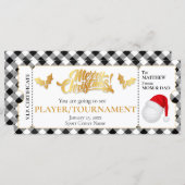 Kerst Golf Ticket, Verrassingscadeaubon (Voorkant / Achterkant)