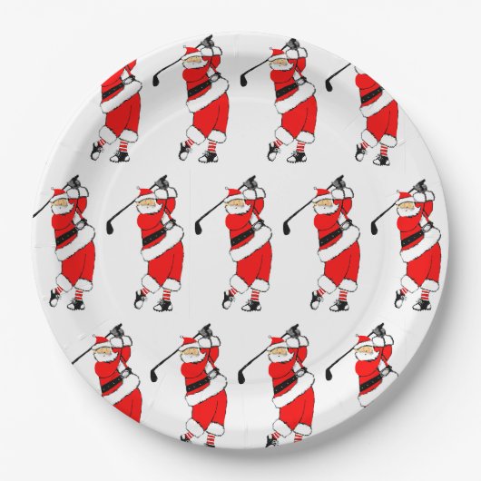 Kerst Golf Vakantie Feest Papieren Bordje (Voorkant)