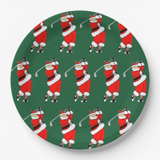 Kerst Golf Vakantie Feest Papieren Bordje (Voorkant)