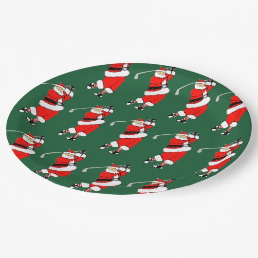 Kerst Golf Vakantie Party Papieren Bordje (Gekanteld)