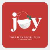 Kerst Golf Vakantie Vreugde  Feestelijke Moderne R Vierkante Sticker (Voorkant)