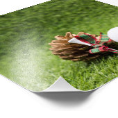 Kerst Golfbal en dennenkegel voor golfer Foto Afdruk (Hoek)