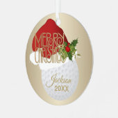 Kerst Golfbal Keramisch Ornament (Voorkant links)