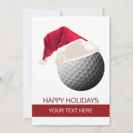 Kerst golfbal kerstman hoed kerstkaarten feestdagenkaart