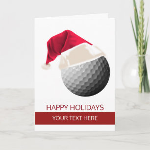 Kerst golfbal Santa hoed kerstkaarten Feestdagen Kaart