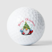 Kerst Golfballen Gnoom met Gift (Voorkant)
