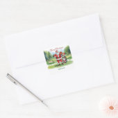 Kerst golfen met de Kerstman op golfbaan Vierkante Sticker (Envelop)