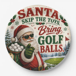 Kerst golfen Santa Golfer bij golf vlag Papieren Bordje
