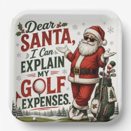 Kerst golfen Santa Golfer bij golf vlag Papieren Bordje
