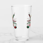Kerst Golfer Monogram Ontwerp Glas (Links)