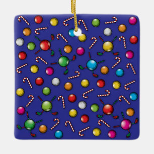 Kerst Golfer Monogram Ontwerp Keramisch Ornament